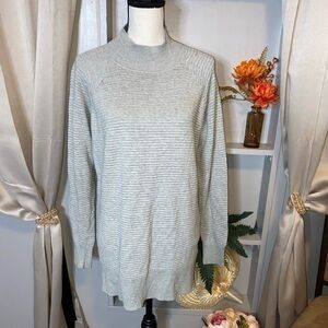 French Connection NWT Medium Light Grey Mozart High Neck Jumper Size Zip Top